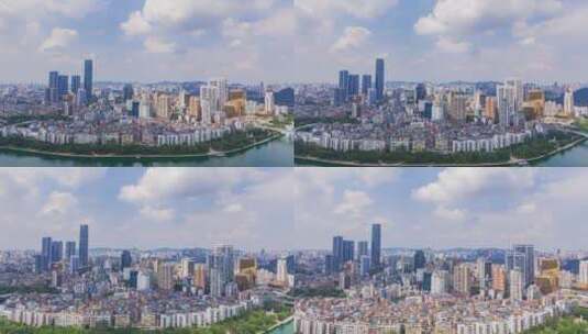 航拍广西柳州城市全景延时摄影高清在线视频素材下载