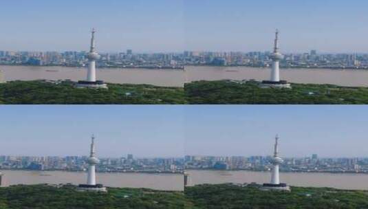 武汉电视塔地标建筑竖屏航拍高清在线视频素材下载