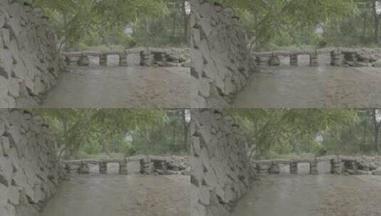 大山里小溪旁的石桥LOG高清在线视频素材下载