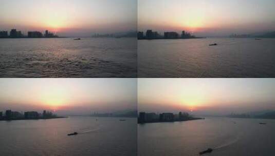 温州瓯江航拍视频视频高清在线视频素材下载