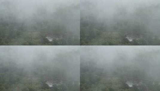 大兴安岭山林河流迷雾高清在线视频素材下载