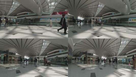 移动镜头北京大兴国际机场大厅高清在线视频素材下载