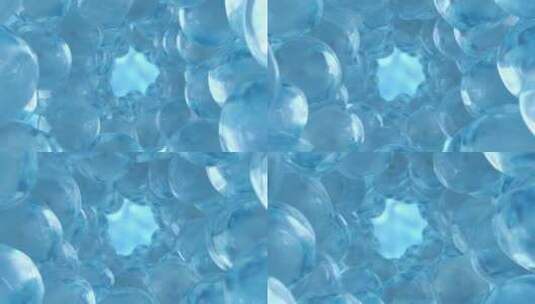 透明魔幻水球化学结构高端美容护肤3D素材高清在线视频素材下载