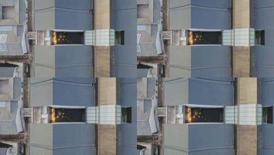 航拍俯视徐渭艺术馆屋顶特写高清在线视频素材下载