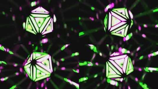 几何的 Vj 环形 狂欢 搅拌机 绿色高清在线视频素材下载