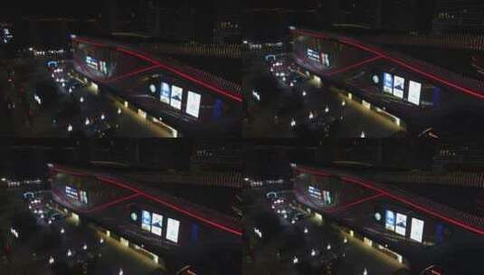 商场广场人民幸福生活广场舞航拍9高清在线视频素材下载