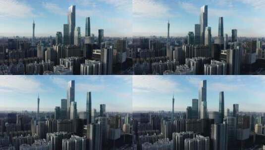 广州市珠江新城CBD航拍风光高清在线视频素材下载