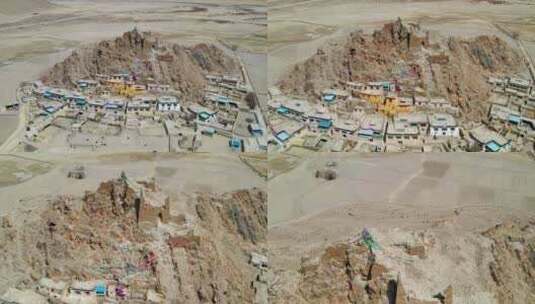 西藏阿里古村落航拍视频高清在线视频素材下载