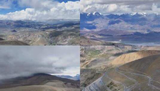 航拍西藏仲巴县山脉光影变幻高清在线视频素材下载