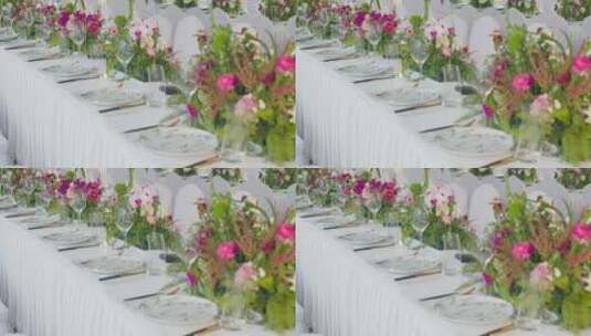 晚宴聚会花束装饰空镜头高清在线视频素材下载