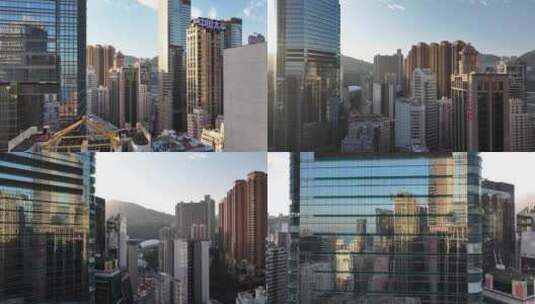 香港清晨日出航拍高清在线视频素材下载