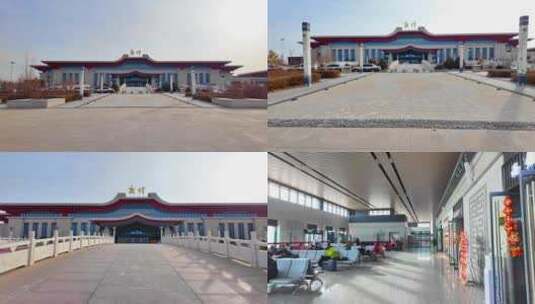 手持拍摄甘肃敦煌莫高国际机场T3航站楼高清在线视频素材下载