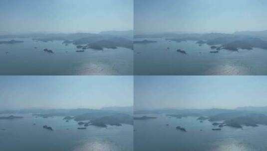 深圳沙头角海航拍大海盐田港海域海洋岛屿高清在线视频素材下载