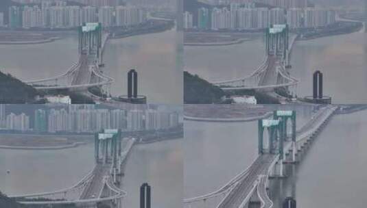澳门西湾大桥航拍高清在线视频素材下载
