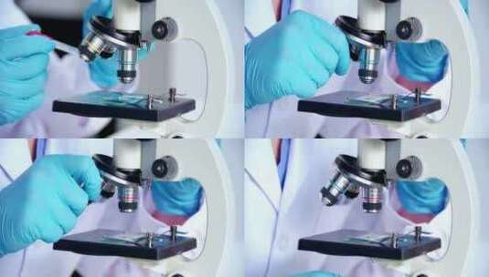 精品 · 实拍使用显微镜观察实验样本高清在线视频素材下载