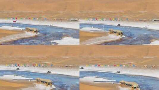 越野车穿越巴丹吉林沙漠高清在线视频素材下载