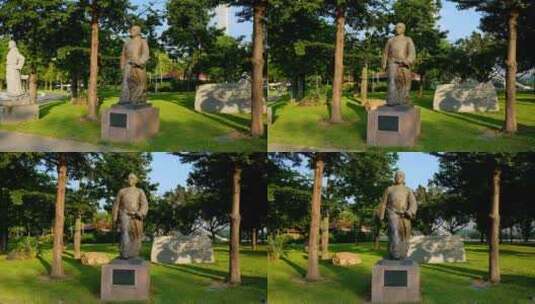 历史人物张弼士雕像高清在线视频素材下载