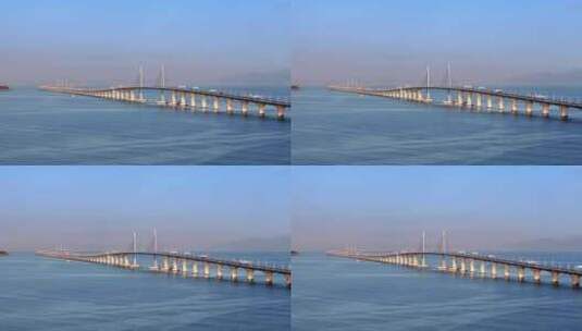 航拍珠海港珠澳大桥高清在线视频素材下载