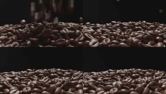 咖啡豆洒落高清在线视频素材下载