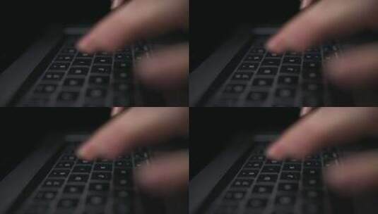 手指在键盘上敲击的特写镜头高清在线视频素材下载