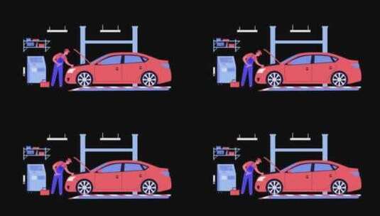 修车厂动画V2高清在线视频素材下载