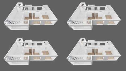 3D户型图鸟瞰俯视生长动画高清在线视频素材下载