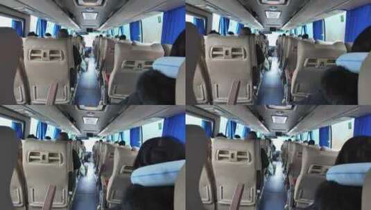 车厢大巴车公交车乘车坐车座椅位置高清在线视频素材下载