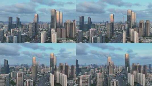 航拍深圳下沙城市建筑视频高清在线视频素材下载