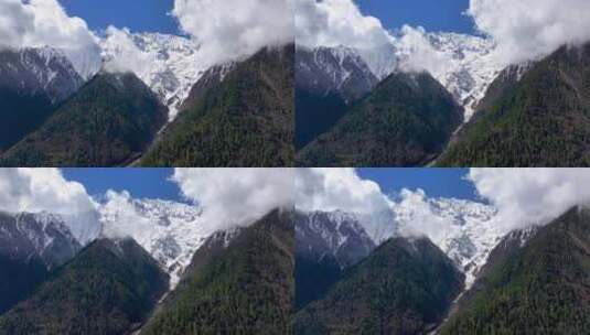 4K航拍西藏林芝市墨脱县恰母那山峰3高清在线视频素材下载