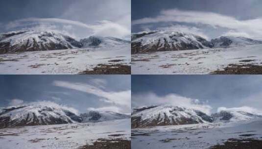 8K15mm慕士里格峰山顶白云延时高清在线视频素材下载
