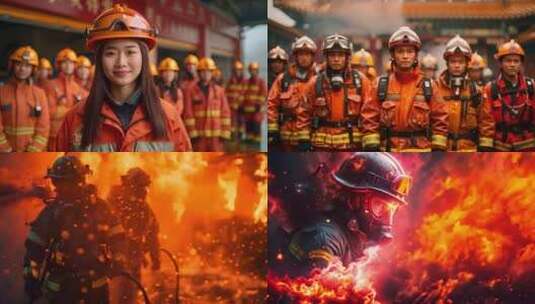 中国消防救援队高清在线视频素材下载