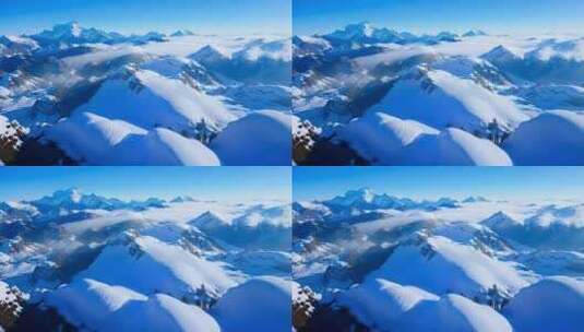 雪山山峰山脉雪景高清在线视频素材下载