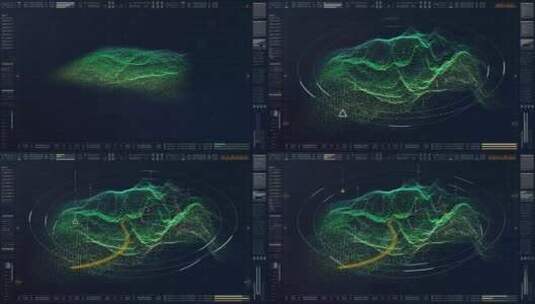 未来军用HUD全息地形高清在线视频素材下载