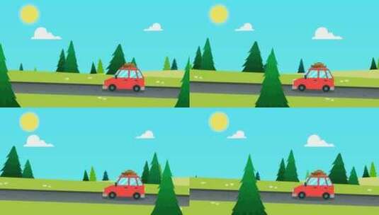 循环景区汽车行驶视频高清在线视频素材下载