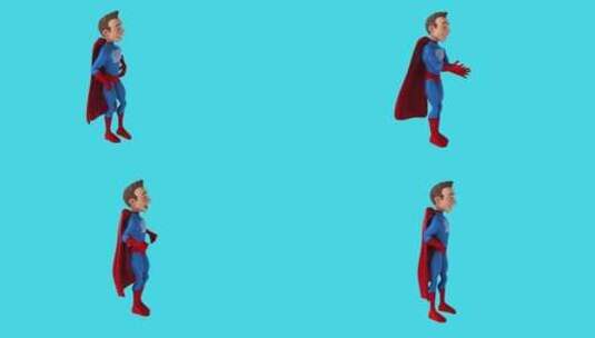 有趣的3D卡通超级英雄鼓掌（包括alph高清在线视频素材下载