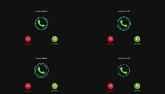 来电铃声图标背景绿屏动画高清在线视频素材下载