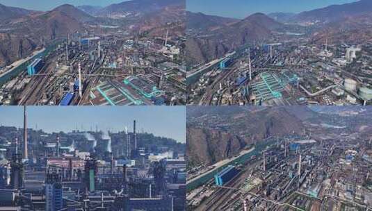 攀枝花钒钛钢铁厂攀钢集团航拍4K高清在线视频素材下载