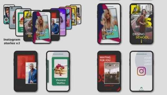 潮流Instagram故事素材包AE模板高清AE视频素材下载