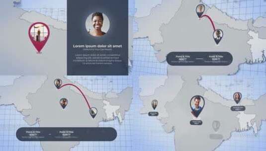 南亚地图创意头像路线展示AE模板高清AE视频素材下载