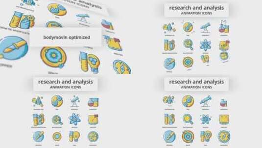 卡通动画研究与分析动画图标展示片场AE模板高清AE视频素材下载