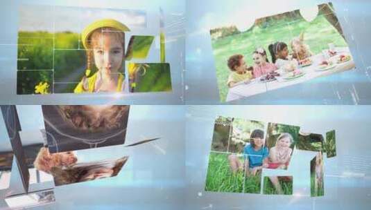 儿童节照片展示logoAE模板高清AE视频素材下载