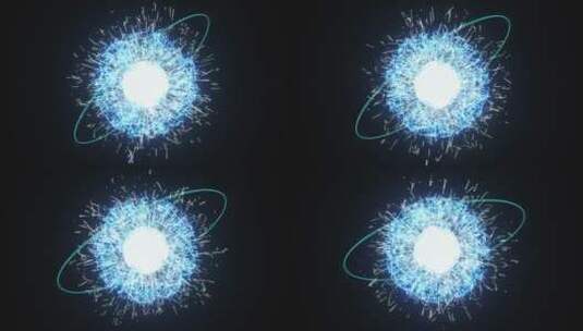 球形蓝色火花能量球高清在线视频素材下载
