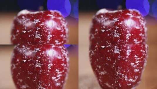 水果刀刮蛇果红苹果表面果蜡高清在线视频素材下载