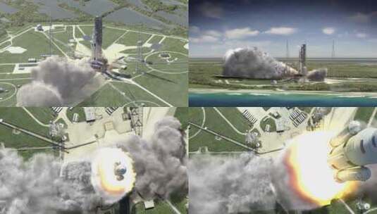 火箭成功点火发射高清在线视频素材下载