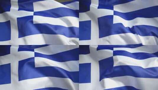 希腊国旗在风中飘扬挥舞高清在线视频素材下载