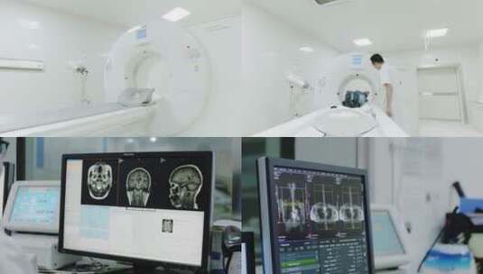 高端医疗设备CT检查全身检查体检CT扫描高清在线视频素材下载