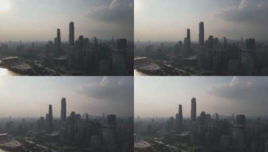 广州珠江新城黄昏航拍高清在线视频素材下载