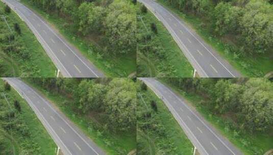 山峦树林间行车摩托车高清在线视频素材下载