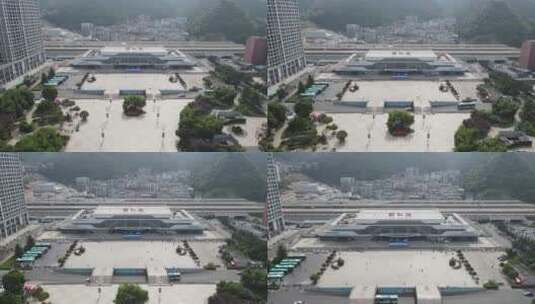 航拍贵州铜仁城市建设高清在线视频素材下载