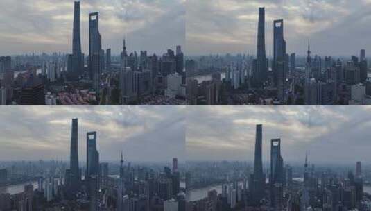 上海城市夜景航拍高清在线视频素材下载